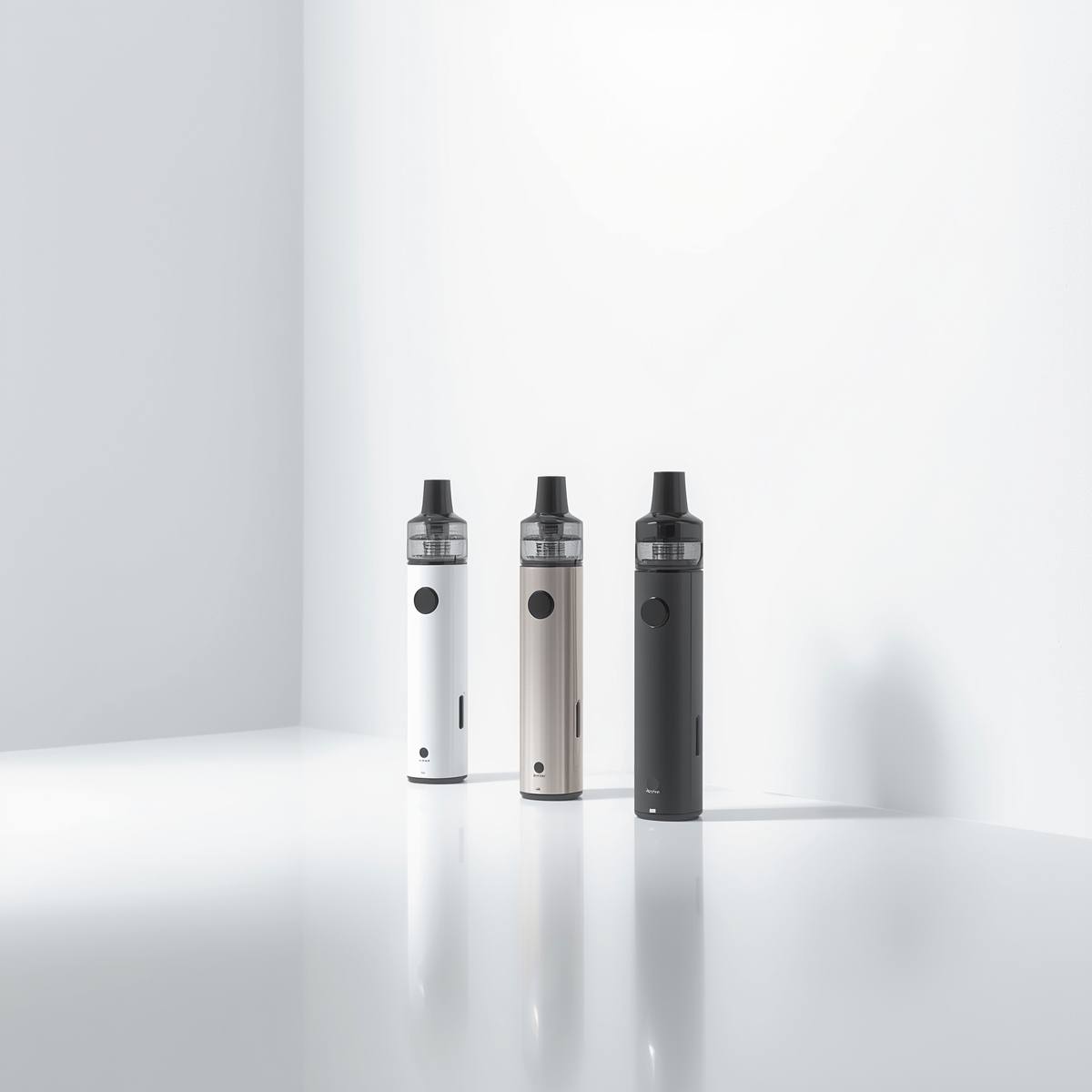 Lucid Origin Vape devices standing upright on a pure white bac 3